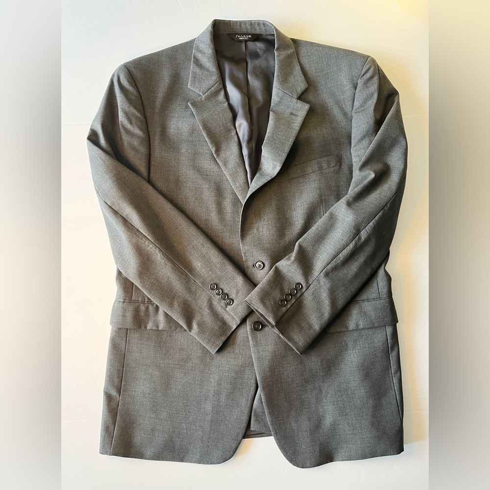 JoS. A. Bank Blazer Men's 46L Gray‎ Sport Coat Jacket 100% Wool Lined 2 Button